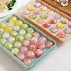 Pembe 33 Top 33 Buz Topu Hokeyi Kalıp Dondurulmuş Viski Kokteyl Mini Top Makinesi Kalıp Yuvarlak Buz Küpü Kalıp Kapaklı Buz Tepsisi Kutusu Mutfak Aletleri (Yurt Dışından) - Ice Cream Tubs - Renkli