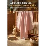 Pembe 4 Katlı Müslin Bebek Battaniyesi Hafif Ve Yumuşak Dokulu Mevsimlik Çok Amaçlı Örtü 110X110 Cm