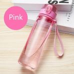 Pembe 400ML 400ML/560ML Su Şişesi Öğrenci Spor Su Bardağı Plastik Taşınabilir Su Deposu Çift Kupa Açık Seyahat Spor Su Şişesi (Yurt Dışından) - Renkli - Water Bottles