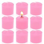 Pembe Adak Mumları, Düğün, Tatil Partisi, Ev için 9 Paket Kokusuz Küçük Adaklar (8 Saat), 3,8 cm D x 3,2 cm Y