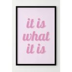 Pembe Ahşap Çerçeveli Minimalist İngilizce Tasarım Poster