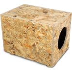Pembe Ahşap Dış Mekan Kedi Evi, Şık ve Rahat Tasarım, 30 cm Yükseklik - Ahşap - Bej - Seçenek 1