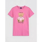 Pembe Ayı Teddy Baskılı Kız Çocuk Gecelik