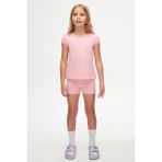 Pembe Basic Kız Çocuk Sıfır Yaka Karpuz Kol Tişört - 8 Yaş
