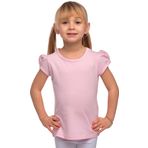 Pembe Basic Kız Çocuk Sıfır Yaka Karpuz Kol Tişört