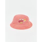 Pembe Baskılı Kız Bebek Bucket Şapka