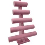 Pembe Beşli Bileklik ve Saat Tutucu, Şık ve Kullanışlı Tasarım - Ahşap - Bej