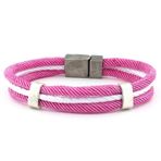 PEMBE BEYAZ BEYAZ ÜÇ SIRA HALAT İP ERKEK BİLEKLİK M009H