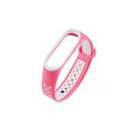 Pembe Beyaz Xiaomi Mi Band 4 Icin Delikli Silikon Kordon