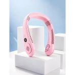 Pembe Boyun Tipi Fan Usb Şarjlı Hafif Tasarım Güçlü Hava Üflemeli Serinletici