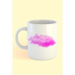 Pembe Bulut Baskılı Kahve Kupası - Beyaz - 199 ml