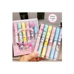 Pembe Çarşı Sanrio 6'lı İşaretleme Kalem Seti Kuromi , Hello Kitty , Cinnamoroll, PompomPurin, My Melody