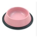 Pembe Çelik Kedi Köpek Mama-Su Kabı 16 cm