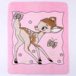 Pembe Ceylanlı Desenli Polar Battaniye 85*100 cm