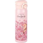 Pembe Çiçek Desenli Paslanmaz Çelik Termos 500ML