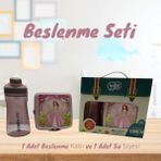 Pembe Çocuk Beslenme Kabı Set*içme Şişesi´le* Kız Çocuk*bölmeli*bölmeli Beslenme Kutusu - 1 Adet