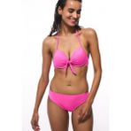 Pembe Cup Boyundan Bağlamalı Balenli Bikini Üstü - 40