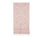 PEMBE DAMASK DESEN JAKARLI PAMUK PEŞTEMAL
