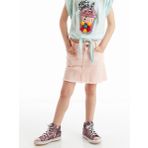 Pembe Denim Mini Kız Çocuk Etek