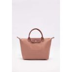 Pembe Deri Kapaklı Omuz Çantası - 40 cm