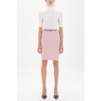 Pembe Deri Kemerli Desenli Kalem Etek 80767 - 00406 Pembe