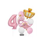 Pembe Dinazor Folyolu Yaş Balon Set, 4