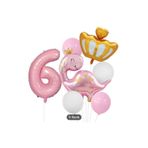 Pembe Dinazor Folyolu Yaş Balon Set, 6