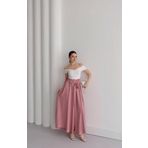 Pembe Dökümlü Şalvar Kadın Pantolon