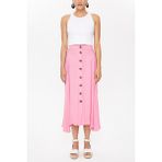 Pembe Düğmeli Volanlı Etek 81063 - 00406 Pembe - 44