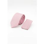 Pembe Düz Saten Kravat