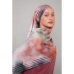 Pembe Ebruli Desen Twill Şal
