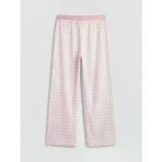 Pembe Ekose Kız Çocuk Pijama Altı