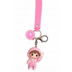 Pembe Figürlü Silikon Anahtarlık Çanta Aksesuarı 21x4 cm