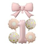 Pembe Fiyonk Ayçiçeği Folyo Balon Set Doğum Günü Konsepti 1 Yaş, 324553