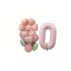 Pembe Floral Gül Döküm Demeti, Karma Renkler Papatya Folyo Balon, 0