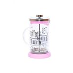 Pembe French Press Bitki Çayı Cam Demliği 600 Ml