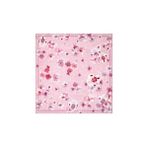 Pembe Gelincik Desen Çift Taraflı Twill İpek Eşarp