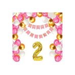 Pembe Gold Doğum Günü Balon Zincir Set, 2
