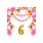 Pembe Gold Doğum Günü Balon Zincir Set, 6 5686585475