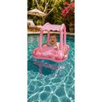 Pembe Gölgelikli Oturaklı Bebek Deniz- Havuz Can Simidi 2 - 3 Yaş - Mavi - Pembe