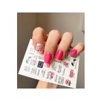 Pembe Gül Desenli Tırnak Dövmesi Tırnak Tattoo Nail Art Tırnak Sticker ScaNM272