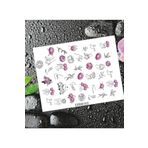 Pembe Gül Ve Insan Suratlı Desenli Tırnak Dövmesi Tırnak Tattoo Nail Art Tırnak Sticker ScaNM286