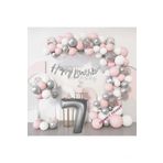 Pembe Gümüş Doğum Günü Balon Zincir Set, 7