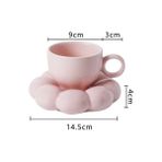 Pembe Güzel Bulut Seramik Fincan ve Çay Tabağı Seti Ayçiçeği Serisi Kahvaltı Çay Saati Süt Kahve Kupa Ev Drinkware Doğum Günü Hediyesi 200 ml (Yurt Dışından) - 1 Adet - Renkli - 1 lt