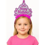Pembe Happy Birthday Prenses Tacı – Doğum Günü Taç Aksesuarı