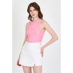 Pembe Inci Taş Detaylı Halter Yaka Ribanalı Atlet 0649 - XL