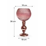 Pembe K. Rose Cam Vazo-Mumluk Pembe Renk 36cm Yükseklik 19cm Genişlik