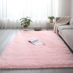 Pembe kabarık Faux kürk alan halı 4x5 ayak Ultra yumuşak Shaggy halı oturma odası yatak odası ev dekor kaymaz yüksek kazık kapalı halı