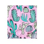 Pembe Kaktus Desenli Mayo Ve Sac Bandi- Kiz Cocuk Bebek Mayo Ve Bant pembe yesil 18-24 AY