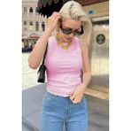 Pembe Kalın Askılı Regular Kesim Basic Atlet MG2059